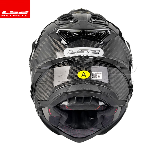 LS2 Carbonfaser-Offroad-Zughelm-Motorradhelm Männer und Frauen Motorrad vier Jahreszeiten Anti-Fog Dual Lens MX701 Kohlefaser 6K-Gloss Black M (53-54)