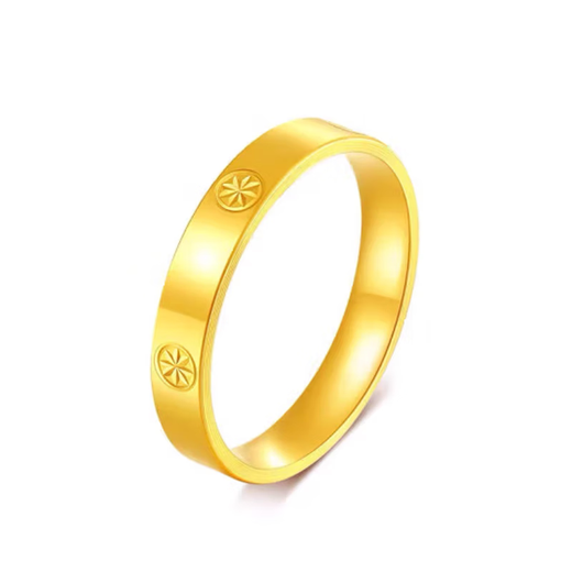Lossot birthday gift for girlfriend pure gold 999 meter gold ring female 5G hard gold closed solid ring ring
