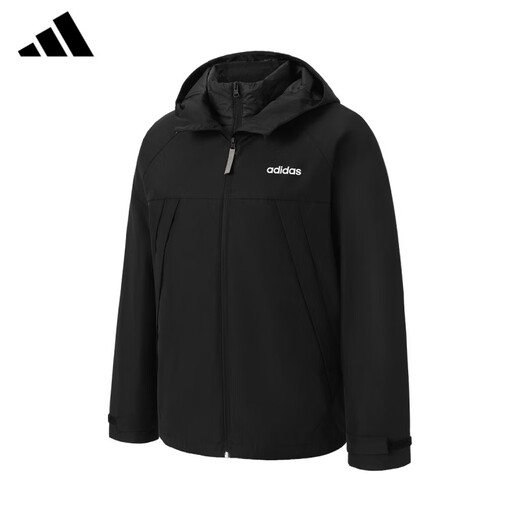 ADIDAS Adidas three-in-one jacket men's and women's autumn and winter new outdoor windproof warm cotton sports jacket black JL8263 counter genuine water-repellent and splash-proof XL