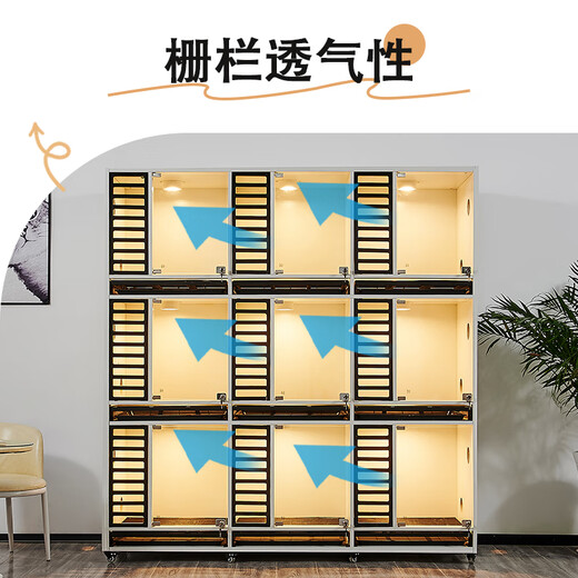 Small dog solid wood glass dog cabinet dog villa pet boarding cage display dog house toilet pet custom dog cage cat and dog in one 15 with tray