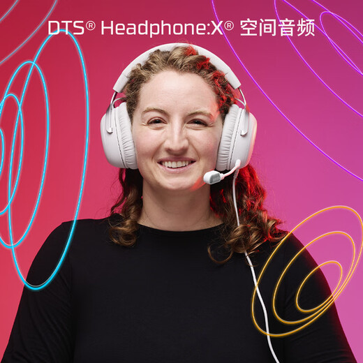 Extremely Unknown (HYPERX) Cloud Hurricane 3 Wired Flame Gray DTS Sound Effect 53mm Driver Unit E-Sports Gaming Headset Adapted to Delta Operations