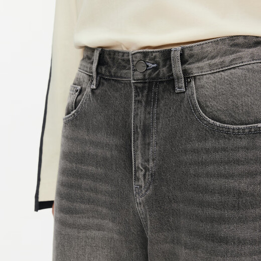 Jnby/Jiangnan Buyi [ESG] Frühlings- und Herbst-Denim Lose Wide-Big Hosen Retro Casual Pendelung 5o9e12530 998/Denim Dark Grey XS