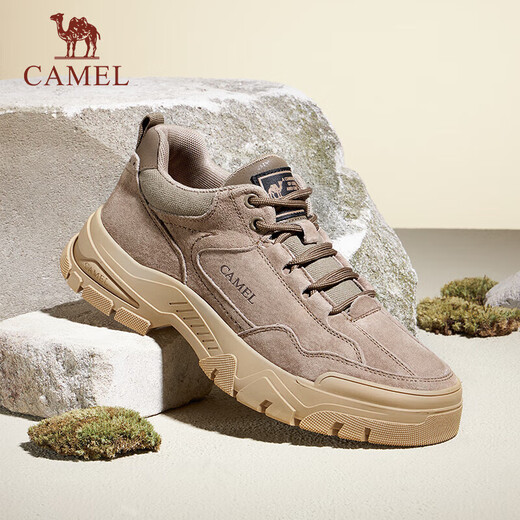 骆驼（CAMEL）男士复古户外登山工装休闲低帮鞋 G13A342170 卡其 40 