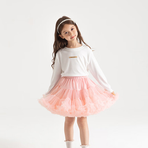 Xin Yueqing girls tutu skirt French tutu skirt suit children girls small and medium-sized children's skirt convex rabbit tutu skirt bean paste powder 125 M 5-7 years old