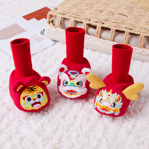 MIDUR BABY WINTER DILLEDED VELVET WARM Baumwollschuhe rotes Neues Jahr Tiger Kopfschuhe Baby Jahre alte weiche Sohle-Fußschuhe Socken verheißungsvoller Tiger-Xiangrui-Schraubenstiefel 13 m innere Länge 13 cm Empfohlen September 18. September 18. September 19. September