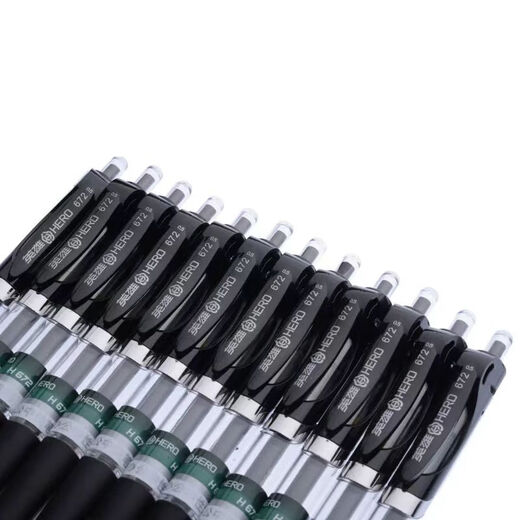 HERO Hero 672 neutral pen 12 pack large capacity business office neutral pen exam water pen 0.5mm black [12 pieces/box]
