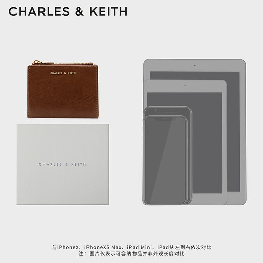 Charles/Keith Textur Solid Color Bag Damenbeutel Multi-Card Short Wallet Damen Geburtstagsgeschenke CK6-10680907 Schokoladenschokolade xxs xxs