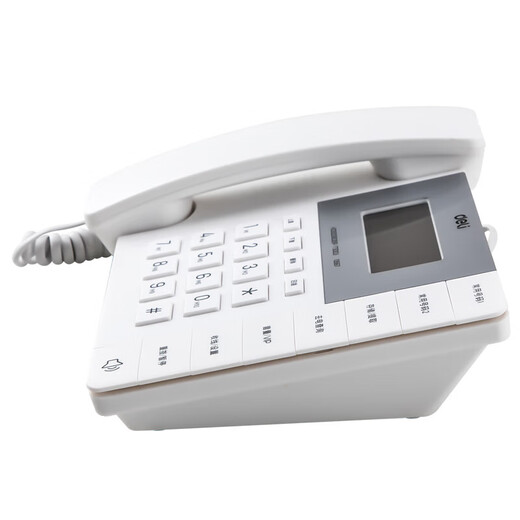 
DELI Deli Office and Home Telephone Hands-free Large-word Caller ID can be connected to extension lightning protection 13606 Fashion horizontal telephone 13567 White