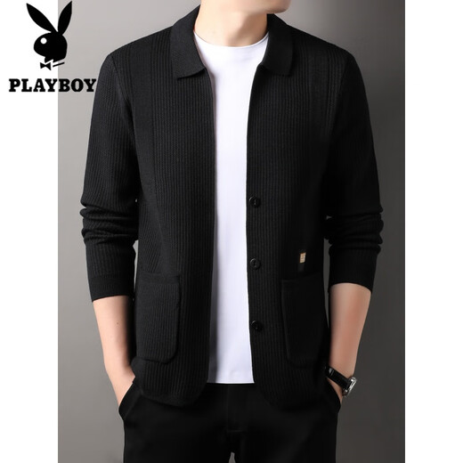 Playboy (Playboy) Frühlings- und Herbst-Strick-Strickjacke für Männer mit mittleren Alter Casual Thin Longleved Jacket Korean Style Slim Pullover Jacke Kamel M.