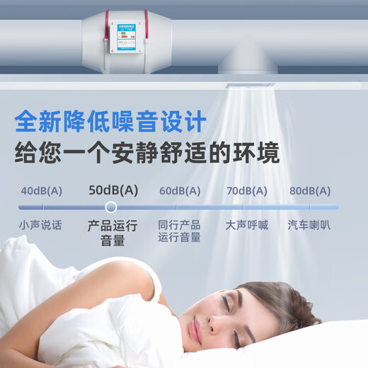 Aucma pipe exhaust fan household kitchen powerful exhaust fan bathroom exhaust fan toilet ventilation fan Q1SN7630 copper core motor single-speed plug model 6 inches - 150 caliber