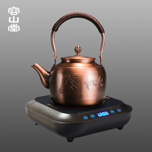 Rongshantang copper kettle kettle handmade new copper teapot antique large teapot teapot electric ceramic stove tea stove_1 piece_11.7L copper kettle-wave + Xiaorong red sandalwood grain 7L1L or more