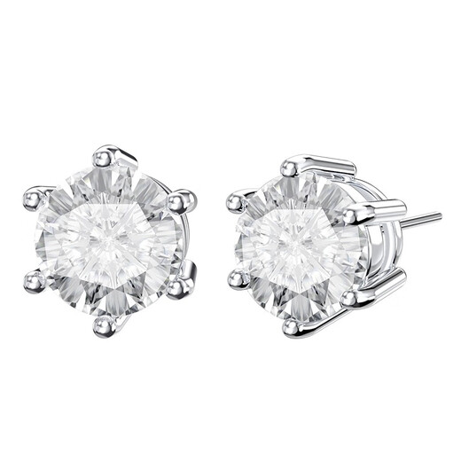 Rawness six-claw round earrings 925 silver simple and high-end European and American hip-hop diamond earrings for men and women 10mmRAWNESS magnetic platinum single 8mm