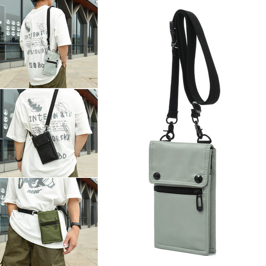 Neues Speicher Multifunktionales Mobiltelefon wasserdichtes Mini Tragbares Zertifikat Männer und Frauen reisen One-Shoulder Pass Bag Outdoor Outdoor Schwarz