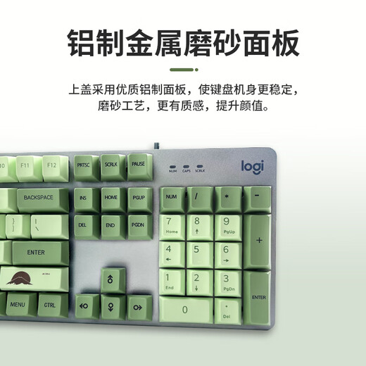 罗技（Logitech）【富士晴雪绿】K845机械键盘 游戏键盘 办公键盘全尺寸办公家用背光电竞吃鸡键盘 K845-红轴-富士晴雪绿