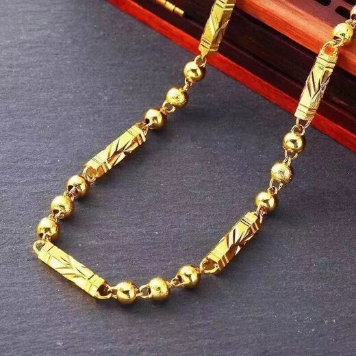 OFK gold color 2025 new men's necklace olive chain simple bamboo chain domineering olive chain 24 grams solid will be restored soon