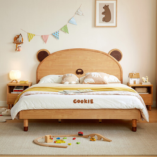 Lin's home bedroom cartoon bear bed 1.5 meters single children's bed girl boy LH bed three-piece set LH167A2