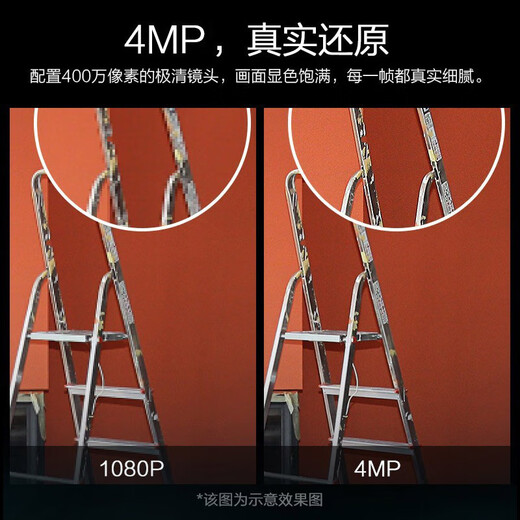 萤石 监控摄像头C6C CP1无线家用监控器Wifi高清室内360度云台旋转语音对讲  手机远程视频 CP1 400万极清版 官方标配+壁装支架