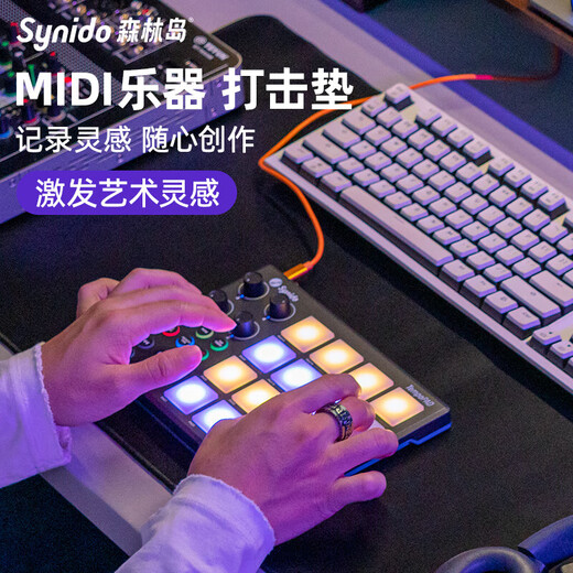 森林岛（SYNIDO）电音初学MIDI乐器手机平板电脑适用打击垫TempoPAD P16迷你便携DJ 小魔方+收纳包【送工程文件】