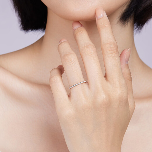 Liuguifu Jewelry Platinum Ring Streamer Ring PT950 Platinum Ring for Women PT0100110 12# 1.15g