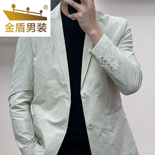 金盾（JINDUN）轻熟风纯色简约轻薄西服外套春秋款商务休闲高端男装西服外套男士 深蓝色 2XL