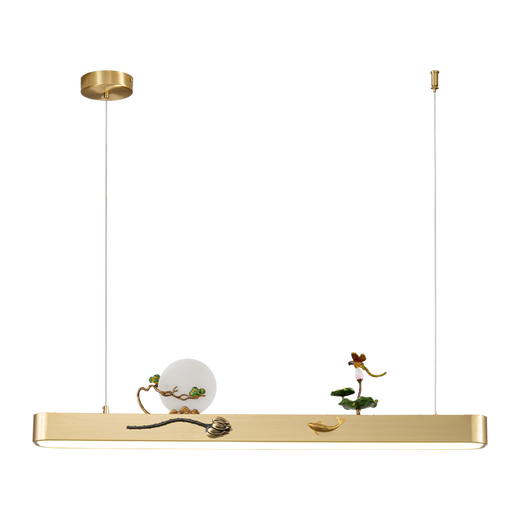 
JPHZNB New Chinese Restaurant Chandelier Enamel Color Living Room Tea Room Zen Chandelier 2024 Chinese Style Bar Lamp 9922-100 Black Rubber Gold and Copper Three-color Light