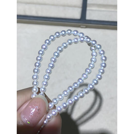 Ji Ge Japanese akoya sea water pearl small baby bead necklace millet bead round flawless small light bulb Cai Lin bead Tiannu 2.5-3mm