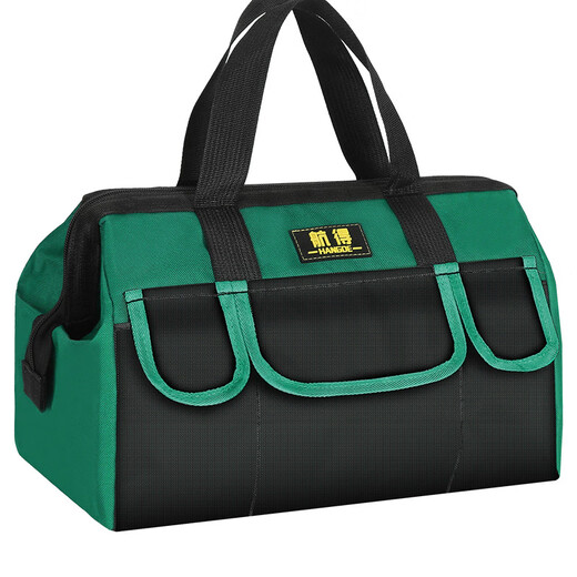 Ye Yu Tool Bag Electrician Canvas Thickened Large Portable Repair Oxford Cloth Strong and Durable Multifunctional Woodworking Tool Bag Shoulder Strap 17 Inch Crystal Green Easy