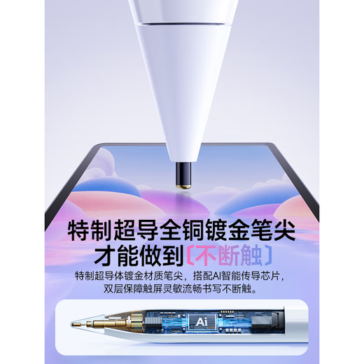 博音通用电容笔ipad手机平板触屏笔安卓触控适用于华为苹果绘画电脑触屏小米vivo尖头写字专用oppo联想 限定【渐变星紫】精准书绘不断触