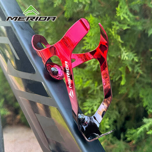 Merida Bicycle Water Bottle Cage Road Bike Mountain Bike Aluminum Alloy Water Cup Rack Cycling Bracket Cycling Equipment Accessories (Aluminum Alloy Laser Gradient) Green White