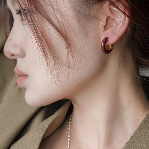 AGATHA/Aijiasha French Rio enamel earrings for women, birthday gifts for girlfriends and best friends, high-end earrings