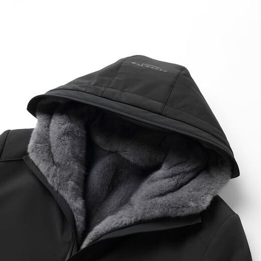 Caesar; KAISER Park Overcoming Men's Mink Coat Men's Removable Mink Inner Boat Fox Fur Territory Haining Nick Coat Grey (Mink Inner Boat) 52 (180/100A)