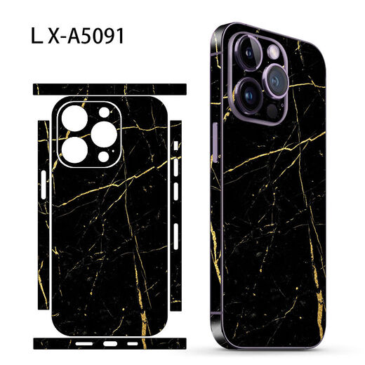 鲸美多适用于苹果14Promax贴纸iPhone13 大理石纹理12背膜 11全包背膜 LX-A5012 iphone12