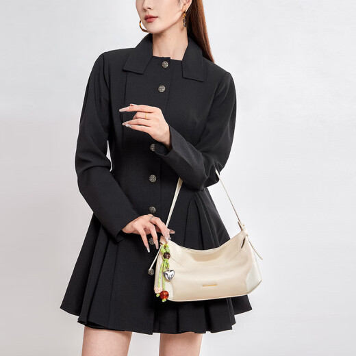蔻一（Cnoles）包包女款2025年新款棒球HOBO包高级感斜挎包节日生日礼物送女朋友 奶油色-新款母亲节礼物送老婆走心
