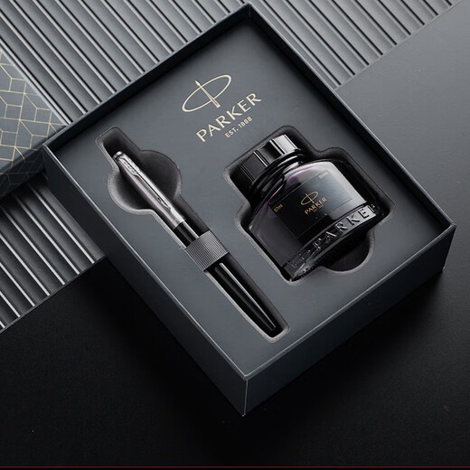 派克（PARKER）钢笔墨水笔高端成人练字商务签字笔送礼定制刻字礼盒大墨水办公练字轻奢礼物升学上岸礼物热门商品 乔特黑白夹墨水笔-法国进口大墨水礼盒