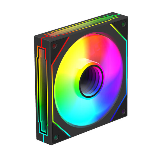 Ningmei Ventilador de caja de computadora de escritorio serie N personalizado Ventilador de enfriamiento de host Resplandor LED 12 CM Enfriamiento silencioso / Disparo único no enviado / Pedido con Prisma de host 6PRO ARGB Negro