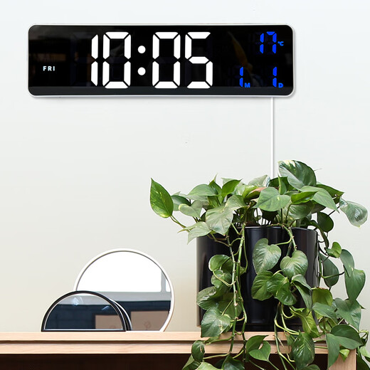 Hanse LED Electronic Clock Desktop Multi-Función Contador de alarma digital Roba de la pared Sound Control de sonido HA6625 White