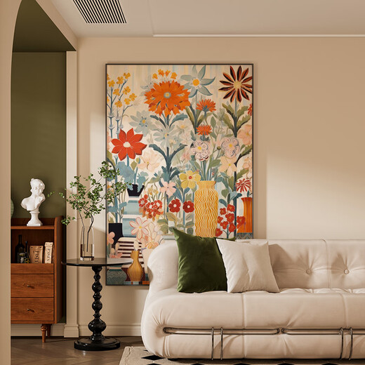 FACAI modern simple Nordic floral art hotel living room restaurant entrance decorative painting bedroom mural vertical version hanging painting