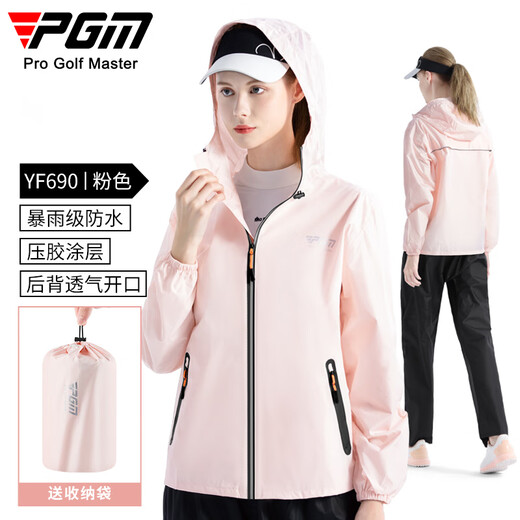 PGM Traje de golf Chubasquero para mujer Equipo de cuerpo completo a prueba de lluvia Tops y pantalones Conjunto completo YF690-Rosa L