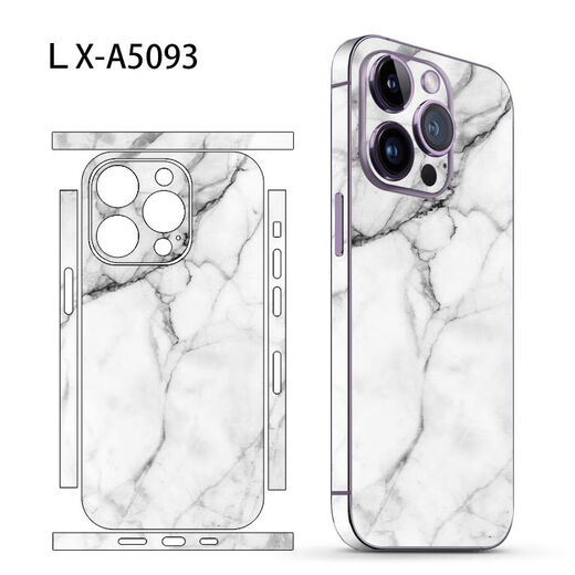 鲸美多适用于苹果14Promax贴纸iPhone13 大理石纹理12背膜 11全包背膜 LX-A5012 iphone12
