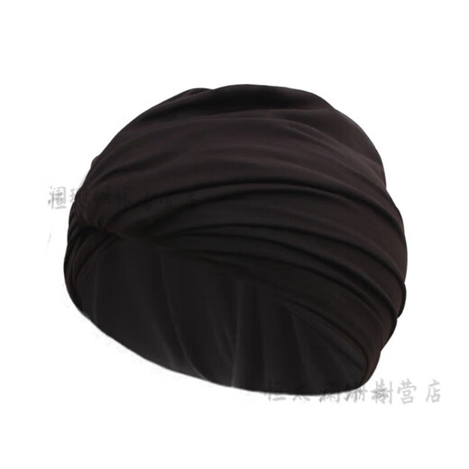 Zailu swimming cap fabric swimming cap for women with long hair that does not tie the head, cute Japanese style showing face, small enlarged head circumference, black trendy cloth, black hat + earplugs and nose clip set
