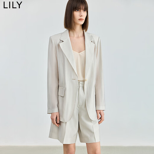 Lily Summer New Damen-Kleidung Temperament Urban Pendler Stil Retro lässige coole einteilige einteilige kleine Anzugjacke 702 flaches Reiscafé m