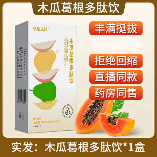 Universal papaya and kudzu polypeptide drink for breast enhancement. Papaya and kudzu root polypeptide drink product, collagen peptide supplement for women, trial pack.