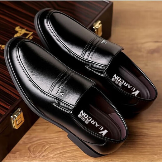 Yierkang Zapatos de cuero y transpirable Negocios Formal Wear Forma de goma sin deslizamiento SUGERA SUGRADO DE CUERO SOFT SEA MEDIA Y ADICIONALES DE DADA 212 6626 NEGRO 47