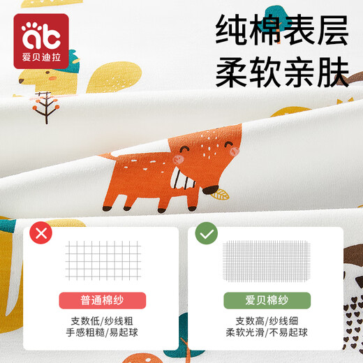 爱贝迪拉（AIBEDILA）婴儿隔尿垫纯棉防水透气可洗宝宝大尺寸母婴级月经姨妈防尿布 2条装酷玩小熊+巴伦特森林7A抗 150x100cm