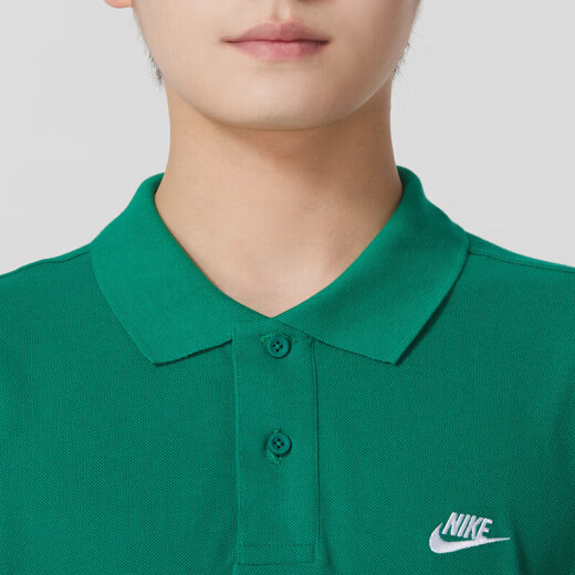 耐克（NIKE）短袖POLO衫男士夏季运动服翻领百搭宽松休闲半袖T恤上衣 纯棉FN3895-365绿色 M 推荐120-130斤
