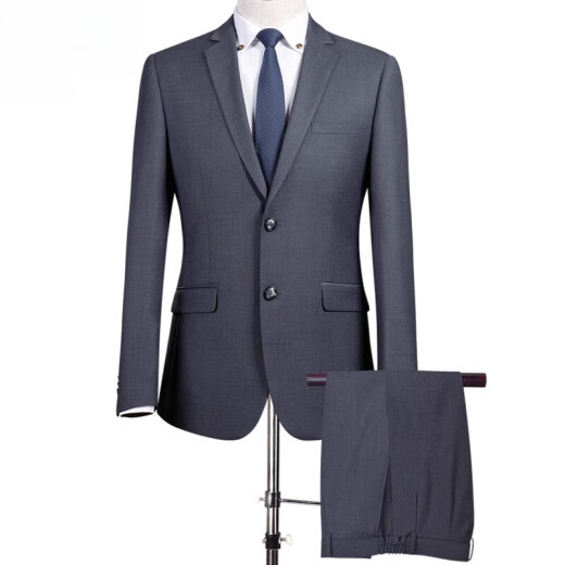 Jeep (Jeep) Traje de lana de lana de mediana edad para hombres Profesional de negocios Formal de vestimenta de ropa (Modelo 17): ZYXF16837 Navy (doble hendidura 46 (165/84a)