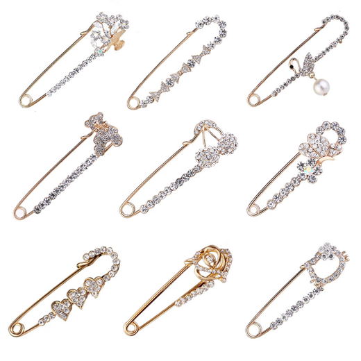 Anti beauty anti-exposure brooch women's sweater large pin waist artifact fixed clothing decorative corsage suit cardigan accessories LX-5044 champagne gold 40324045