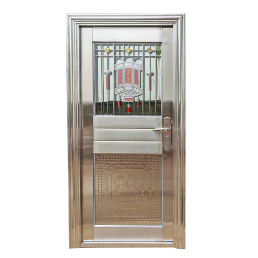 Qilicai thickened 304 stainless steel single door half-wave balcony door entry anti-theft door rental door rural entry door outer door outsourcing right opening-left lock 96x205cm