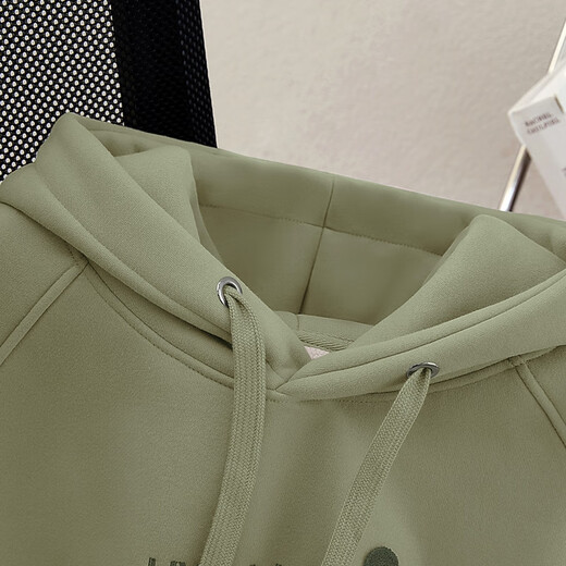 Shechi sports style sweatshirt 2025 autumn and winter new women's fashion plus velvet loose love letter embroidered top