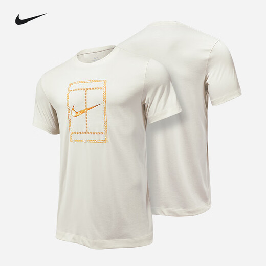 Nike Nike Tennis Uniform kurzärmeliges T-Shirt New Herren Rund Neck Sport T-Shirt Kulturelle Hemd bequem atmungsaktive Sportswear HF6218-104 [Hell Brown] XL